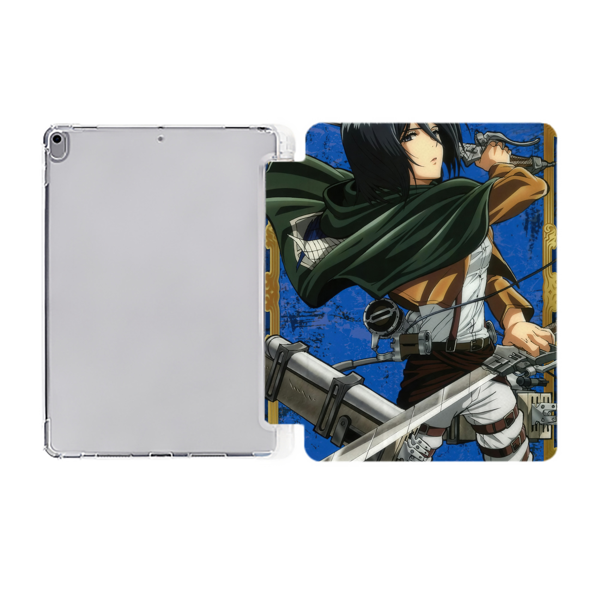 （画像用） 進撃の巨人 Attack on Titan IPad ケース ペン収納付き 三つ折りスタンド PUレザー×シリコン 対応機種9.5/10.5/10.9インチ